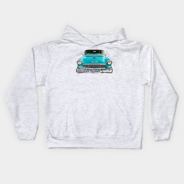 1955 Chevrolet Nomad Station Wagon Kids Hoodie by Gestalt Imagery